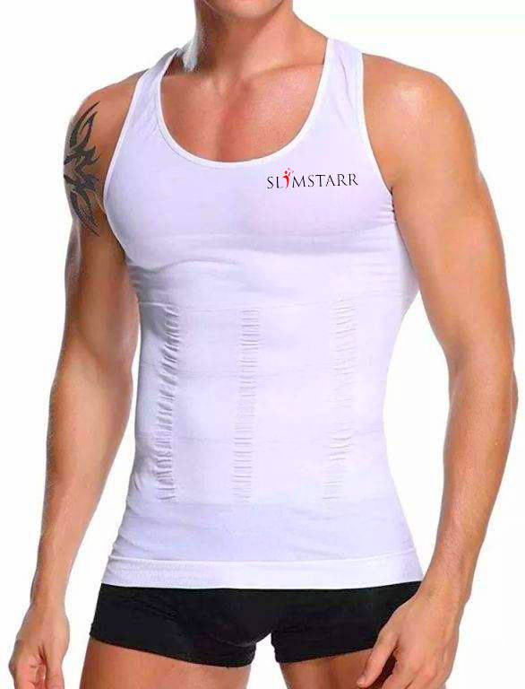 Men Slimming Body Shaper Belly Chest Gynecomastia Compression T-Shirt Tank  Top
